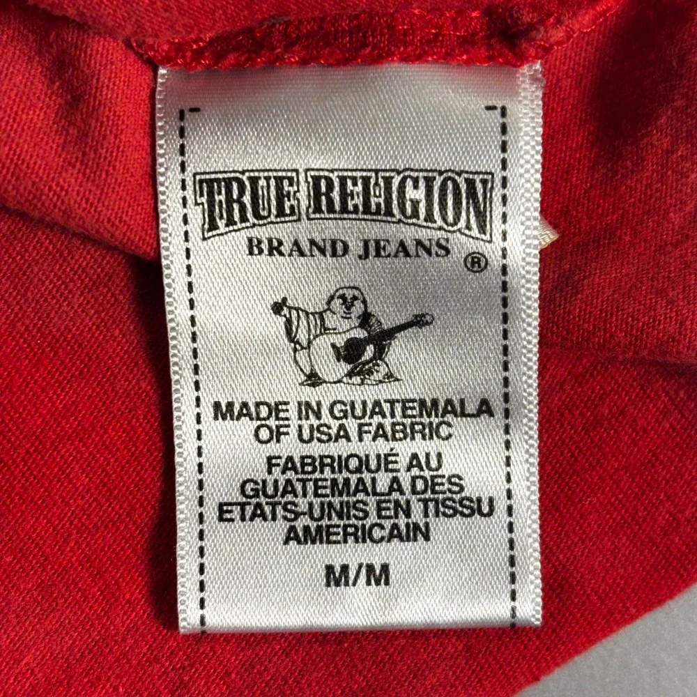 True Religion Patch Logo T-Shirt Red‎ Graphic World Tour Men's